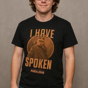 Star Wars The Mandalorian Kuiil T-Shirt Mens L Black Good